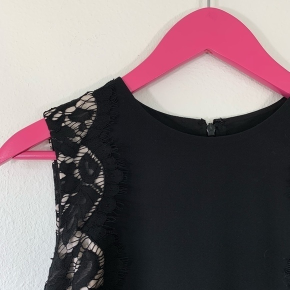 J Crew Black Lace Panel Dress 00 - Picture 5 of 7